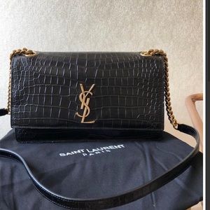 Original black Saint Laurent Sunset cocodrile Skin